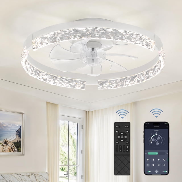 Ventilador de techo LEDIARY de 20 pulgadas con montaje empotrado 3000K-6000K 110V