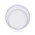 thumbnail image 2 of 40 Piece Elegant Plastic Plates Set Fancy Disposable Plastic Dinnerware Set White Plates With Silver Rim Includes: 20 Dinner plates, 20 Dessert Plates - Posh Setting, 2 of 3