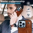 thumbnail image 7 of for iPhone 15 Pro Max Wallet Case with RFID Blocking Card Holder, Hand Wrist Strap Kickstand, Premium PU Leather Shockproof Anti-Scratch Heavy Duty Protection Back Cover Men Women, Brown, 7 of 7