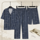 thumbnail image 1 of Conjunto de pijama de verano para hombre, pantalones de manga corta, 100% algodón fino, adecuado para el hogar, 1 of 5