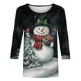 thumbnail image 5 of Gamivast Christmas Tunics for Women Christmas Shirts for Women 2025 3/4 Sleeve Plus Size Round Neck Funny Holiday Graphic Pullover Fall Loose Fitted Tunic Blouses Xmas Party Outfits, 5 of 6