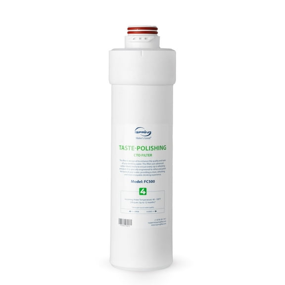 iSpring FC500 4th-Stage Taste-Polishing CTO Water Replacement Filter for RO5004F Tankless Reverse Osmosis System, Lasts up to 12 Months