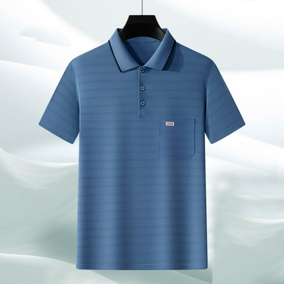 pstuiky camisetas de hombre, Camisa informal de manga corta con cuello vuelto, cómoda y lisa, para hombre camisas casuales para hombre xxxl