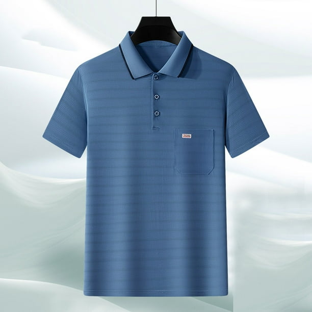 pstuiky camisetas de hombre, Camisa informal de manga corta con cuello vuelto, cómoda y lisa, para hombre camisas casuales para hombre xxxl