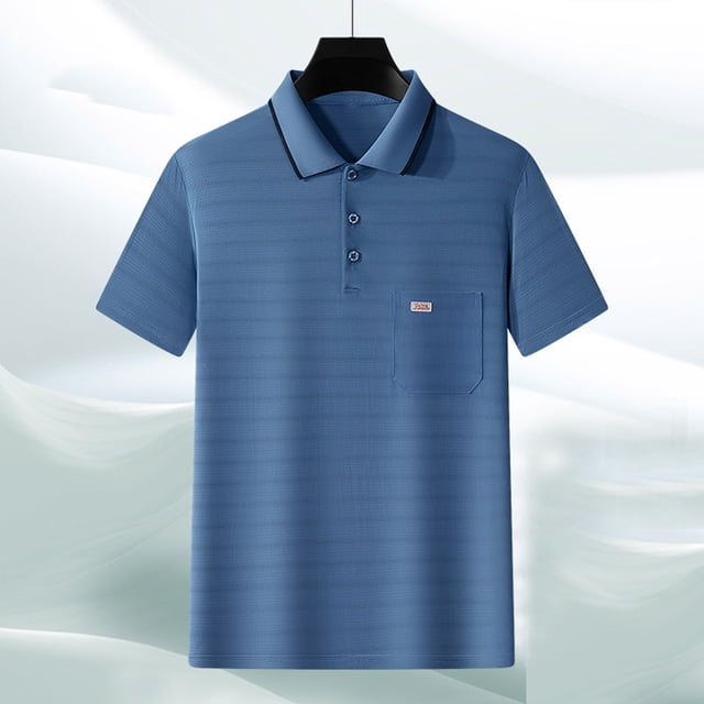 pstuiky camisetas de hombre, Camisa informal de manga corta con cuello vuelto, cómoda y lisa, para hombre ropa de hombre xl