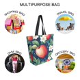 thumbnail image 7 of FORMRS Womens Canvas Tote Bag with Zipper Inner Pocket Shoulder Handbag, Blue Apple Pattern, 7 of 7