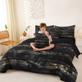 thumbnail image 4 of Manfei Camo American Flag 7-Piece Twin Bedding,Patriotic 4Th Of July Bedding Comforter Set,Black Reversible, 4 of 7