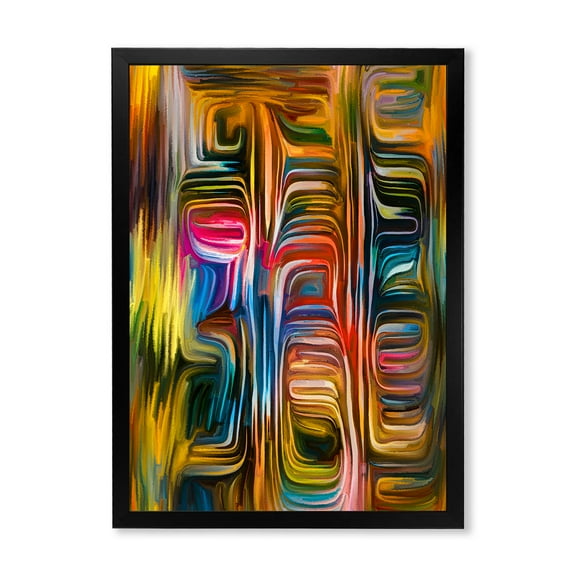 Designart 'Colour Spiral Fusion II' Modern Framed Art Print