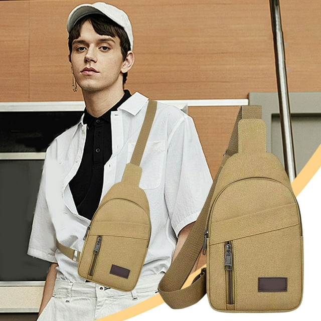 TIMIFIS Sac de Poitrine, Sac de Poitrine en Toile à Fermeture Éclair Épaissie Sac de Poitrine pour Hommes Sac à Dos de Randonnée Sac de Poitrine Polyvalent Sac Messager Sac de Poitrine pour Hommes et Femmes