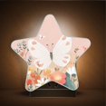 thumbnail image 3 of Star Shaped Energy Saving Night Light Living Room Night Light, Bedroom Night Light, Corridor Night Light, Study Night Light Pink Butterflies and Red Flowers, 3 of 6
