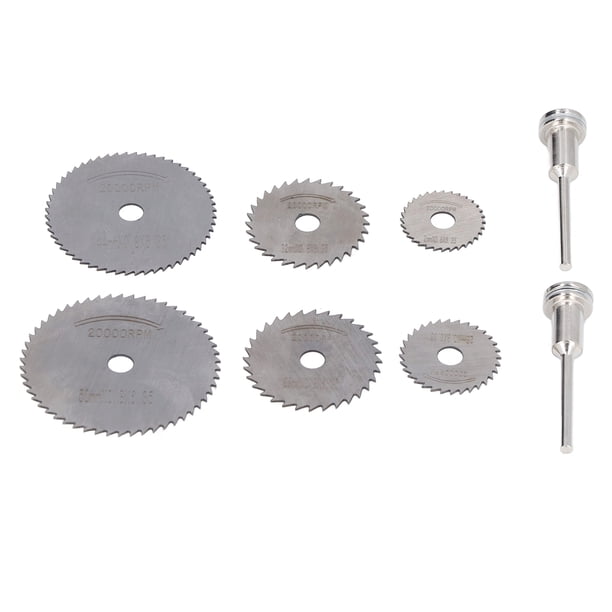 Juego de 8 hojas de sierra circular HSS, minidiscos de corte para metales finos, plásticos, madera y aleación