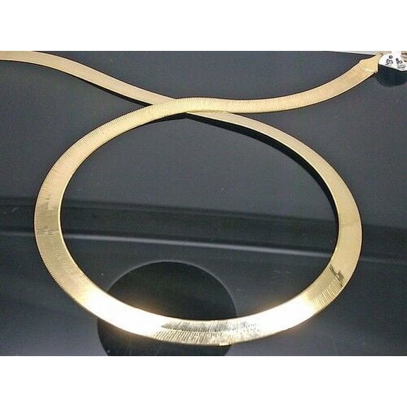 Solid 10k Yellow Gold 18" Inch 7mm Herringbone Necklace Chain Men Women Real 10k