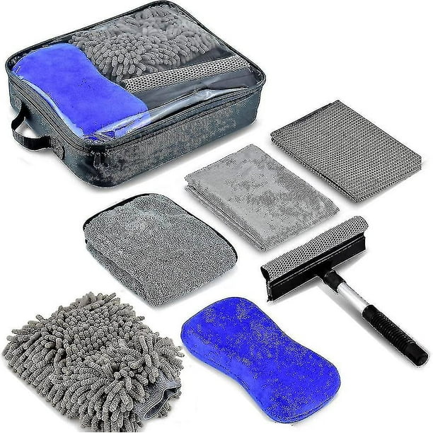 Botao Kit de Lavado de Autos 6 Piezas, Herramientas de Limpieza de Autos con Toallas de Tela de Microfibra Suave, Lavado