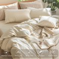 thumbnail image 4 of Juego de funda de edredón MooMee Bedding 100% algodón lavado Queen, 4 of 9