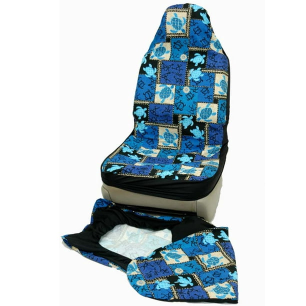 Hawaiian Car Seat Covers, Blue Sea Turtle, set of 2 Front Bucket seat