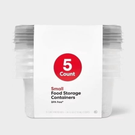 Small Rectangle Food Storage Containers - 24 fl oz/5ct - Dealworthy