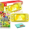 Nintendo Switch Lite (Yellow) Bundle with Super Mario Bros. U and 6Ave Cloth