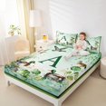 thumbnail image 4 of jejeloiu Kawaii Rustic Mallard Twin Sheet Sets,Green Letter A Bedding For Kids 3 Pieces, 4 of 7