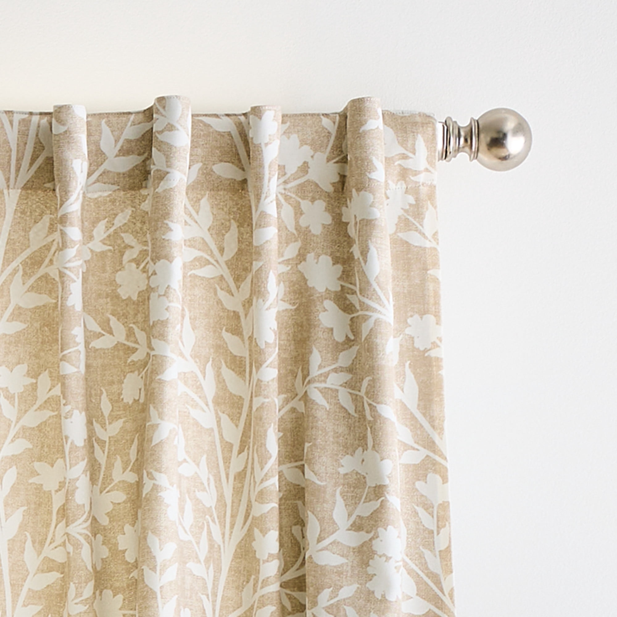 Martha Stewart Amelia Curtain Panel Pair, Linen, Back Tab, Blackout, Indoor, Adult, 2 Piece Set, 37" x 95"