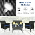 thumbnail image 5 of Gymax 8PCS Outdoor Furniture Set Patio Rattan Conversation Set w/ Navy & Off White Cushion, 5 of 5