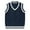 Navy Blue, variant on jinghuiyue Women’s Sweater Vest V Neck Sleeveless Knit School Uniform Basic Casual Preppy Style Ribbed Pullover Tops L