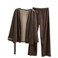 thumbnail image 2 of Goodtrade8 Lounge Sets 2 Piece Loungewear Soft Long Sleeve Casual Solid Color V-Neck Pajama Tops, 2 of 5