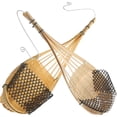 thumbnail image 5 of WHAMVOX 2Pcs Wall Planter Bamboo Woven Orchid Baskets Natural Color Outdoor Plants, 5 of 8