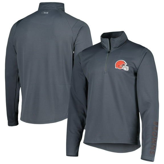 Men's MSX by Michael Strahan Charcoal Cleveland Browns Half-Zip Pullover