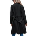 thumbnail image 5 of Women's Pea Trench Coats Notched Lapel Double Breasted Belted Business Casual Jackets Outerwear, 5 of 6