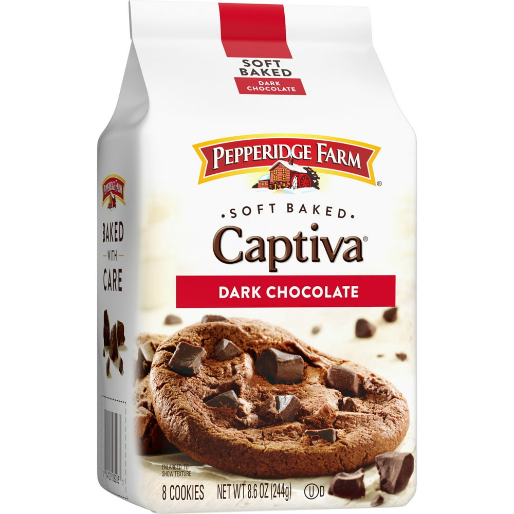 Pepperidge Farm Captiva Soft Baked Dark Chocolate Cookies, 8.6 Oz Bag