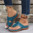 thumbnail image 2 of NOKIO Women's Summer Toe Wedge And T Shaped Oversized Beach Sandals And Slippers Women's Comfortable Arch Support Summer Orthotic Flip Flops Sandals, 2 of 7