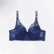 thumbnail image 3 of Conjunto de lencería Sujetadores de talla grande para mujer, retales de encaje con hebilla trasera y traje de salón con anillo de acero Ygjytge Azul T M para Mujer, 3 of 5
