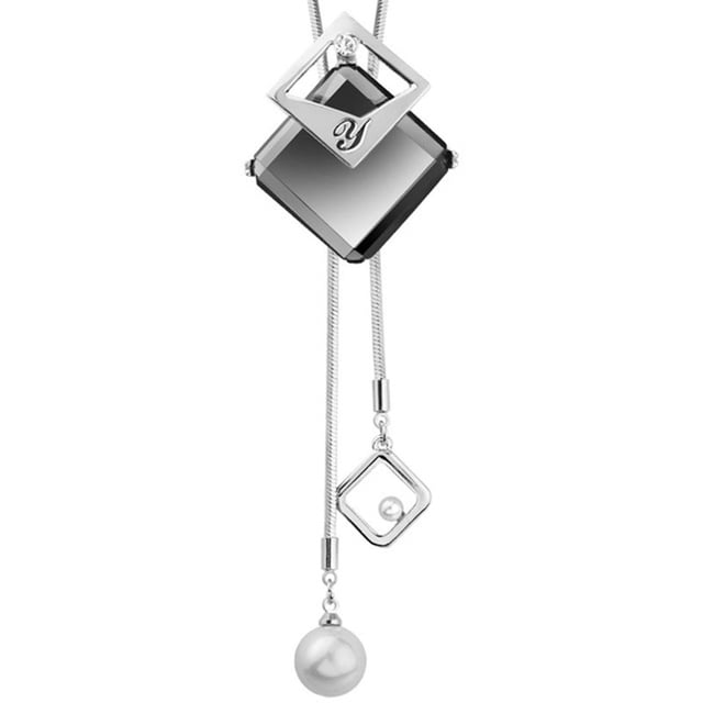 Collier Long Pendentif pour Femmes Chaîne de Chandail Collier Ras du Cou Réglable Bijoux Élégants Accessoires Habillé Collocation Soirée d'Hiver Mariage