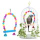 thumbnail image 2 of Natural Wooden Colorful Hanging Swings Perch Stand Bird Supplies With Bells For Hamsters Gerbils Rats Parrots He Qiyong unisex, 2 of 2