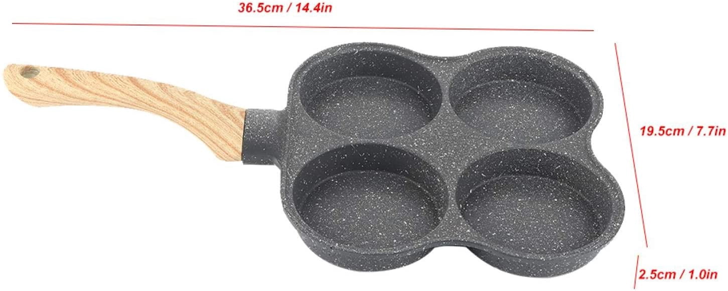 Multi Egg Frying Pan, 4 Hole Omelet Pan Non Stick Frying Pans Breakfast Pancake Maker for Induction Cooker Gas Stove
