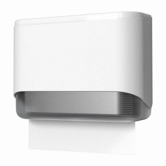Paper Towel Dispenser Wall Mounted Adhesive Multifold Trifold Commercial Paper Hand Towel Dispenser for Bathroom White,1 x Paper Towel Dispenser,White