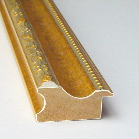 Amanti Art Beveled Wood Wall Mirror - Colonial Embossed Gold Frame Outer Size: 22 x 28 in