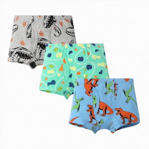 NIEWTR Toddler Boys Underwear Boxer Briefs Softest Breathable Boxer Briefs with Cute Animal Patterns(E,120)