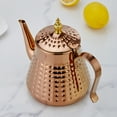 thumbnail image 2 of SANQIAHOME 1.2L(40oz) Stainless Steel Hammer Patterned Teapot With Removeable Infuser,Loose leaf cover,Copper, 2 of 12