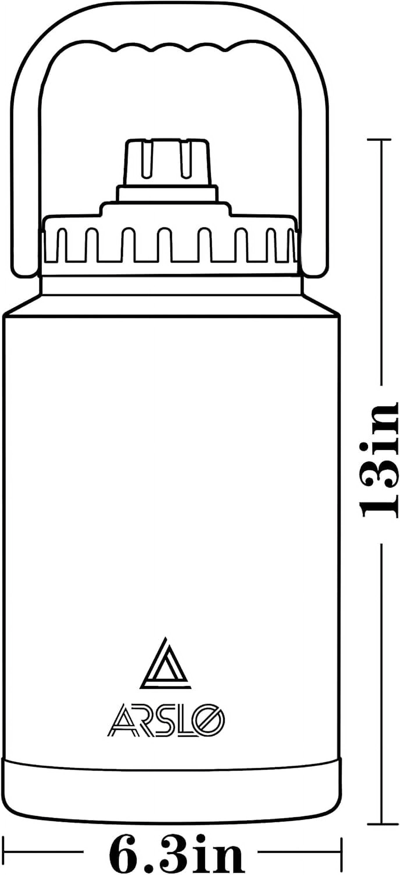 Arslo large Insulated Water Jug With Handle, One Gallon Insulated Water Bottle, 1 Gallon Stainless Steel Water Jug, Silver, 128 oz, 1 Count (Pack of 1)