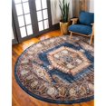 thumbnail image 1 of Unique Loom 3145787 4 x 4 ft. Larissa Utopia Round Rug, Navy Blue, 1 of 2