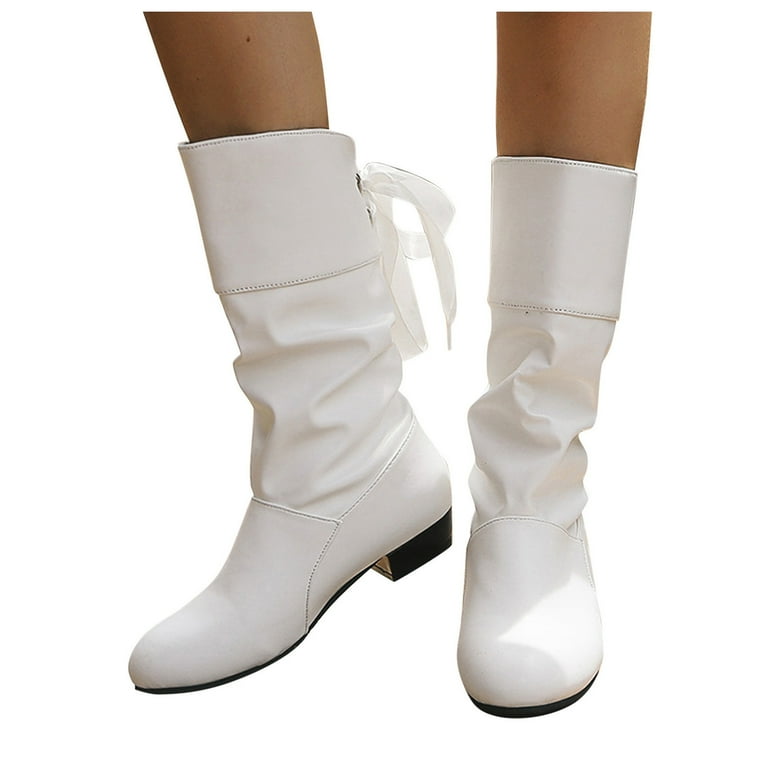 White calf length boots cheap