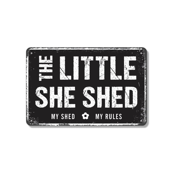 The Little She Shed 10 Inch x 14 Inch Novelty Aluminum Metal Sign Craft Sip Repeat Durable Weatherproof UV Protected Perfect for She Sheds Studios Porches Fun Gift for Crafters Moms