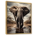 thumbnail image 2 of Designart "Elephant Portrait Monochrome I" Animals Floater Framed Wall Art Print, 2 of 7