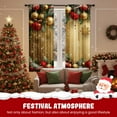 thumbnail image 6 of Curtains Printed With Christmas Balls, 2 Pieces Easy-to-Hang 2D Print Curtains, Christmas Ball Holiday Printed Style + Snowflakes & Pine Branches for Festive Decor, 6 of 9