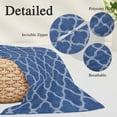 thumbnail image 3 of Dark Blue Morocco Throw Pillow Covers, Ethnic Abstract Geometric Quatrefoil Grid Soft Breathable Pillow Cases with Invisible Zipper, Standard Pillowcases for Couch Bed Sofa Chair 20x26 Inches, 3 of 9