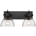 thumbnail image 3 of Beaumont Lane 2 Light Seeded Glass Vanity Light in Black, 3 of 4