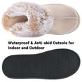 thumbnail image 4 of VANSARTO Women's Comfy Faux Fur Scuff Slippers Micro Suede Memory Foam Slip on Fuzzy Slide House Shoes Anti-Skid Sole, Beige, Size 11-12, 4 of 5