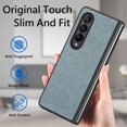 thumbnail image 6 of ELEHOLD for Samsung Galaxy Z Fold 4 Case, Luxury Leather Material with Built-in Screen Protector Full Body Shockproof Protective Case for Samsung Galaxy Z Fold 4 5G 2022, Cyan, 6 of 10