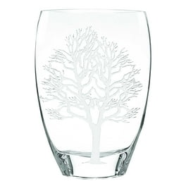 12 Mouth Blown Frosted Crystal European Made Tree Of Life Vase 12 Mouth Blown Frosted Crystal European Made Tree Of Life Vase